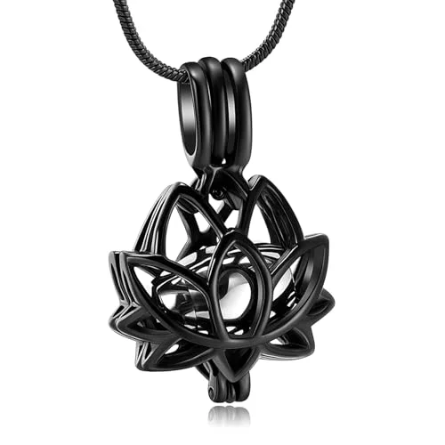 Lotus Cremation Jewelry Urn Necklace